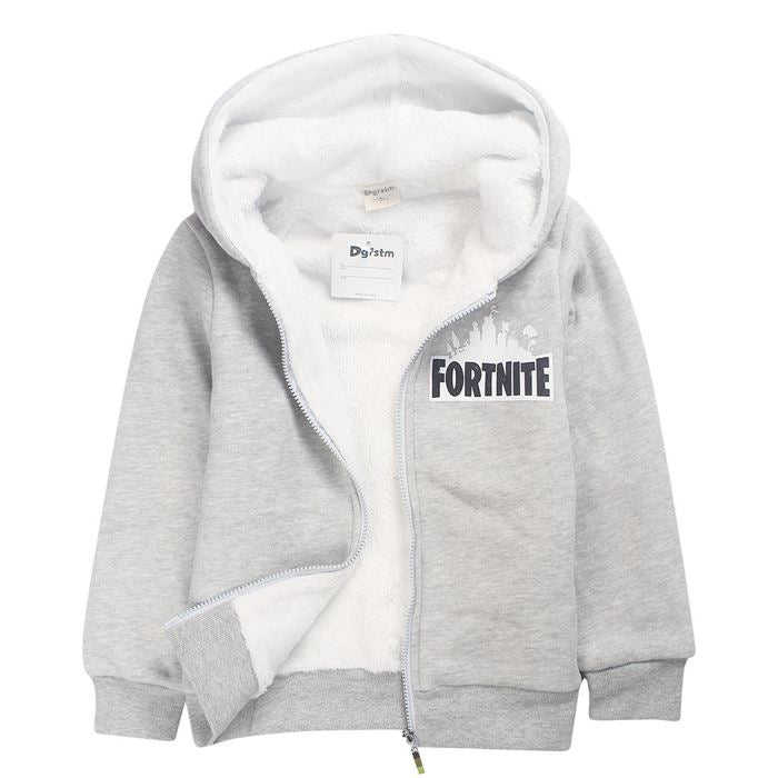 Boys' Double-Layer Fleece Jacket for Winter