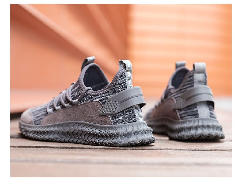 Men's Flyknit Sports Shoes - Trendy Thick Sole Sneakers