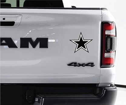 MAZ DISTRIBUTIONS – Cowboys Star Sticker – Vinyl Cowboys Star Sticker for Car Truck SUV and Van – Indoor and Outdoor Use for Wall – Waterproof Decal for Laptop – MAZ 336 (Pack of 2 Black)