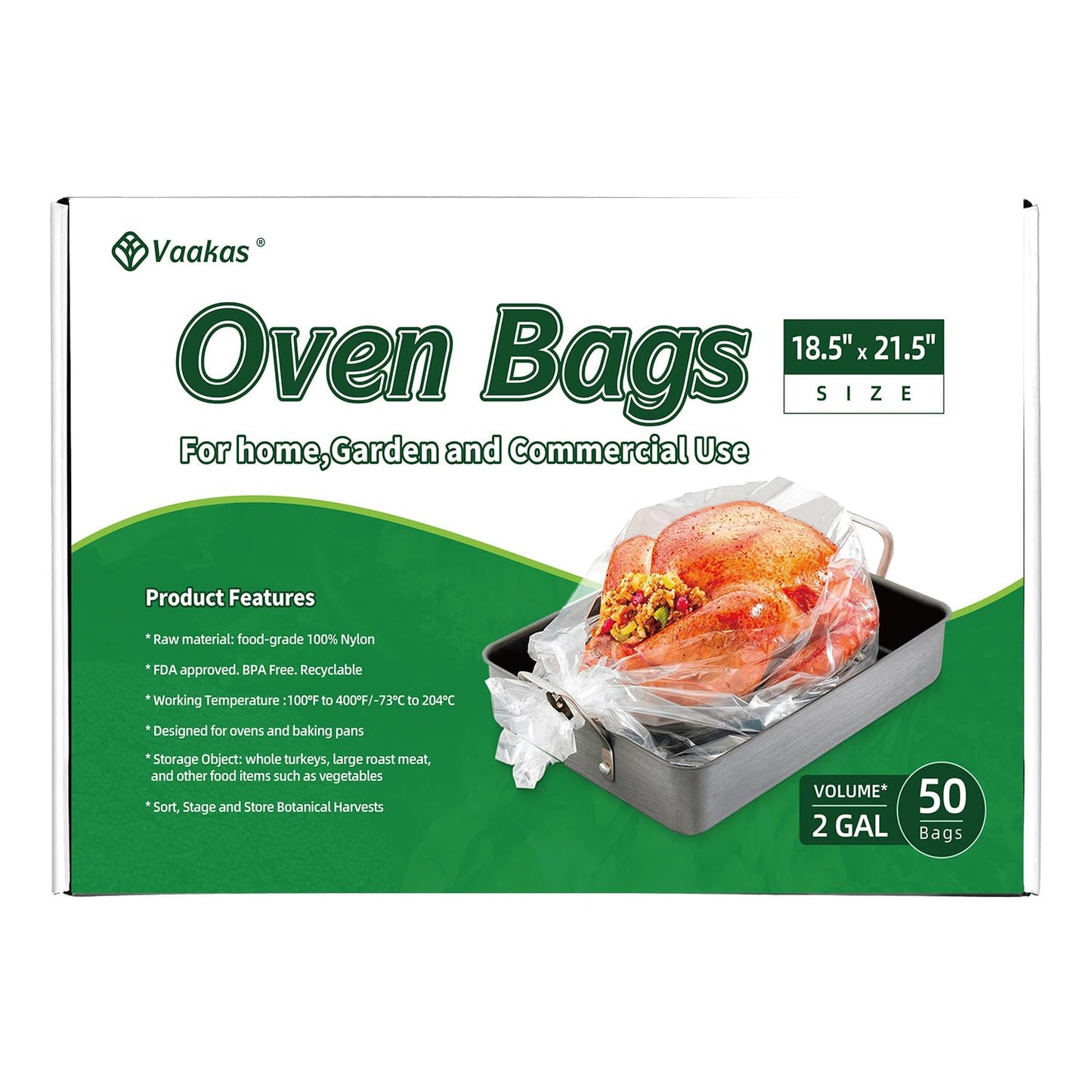 Turkey Oven Bags- Multi-Purpose Oven Bags for Cooking Baking Roasting & Harvesting- Smell Proof Oven Cooking Bags Safe for Cooking Meats Fish & Vegetables - Clear-18.5" x 21.5” -50 Pack