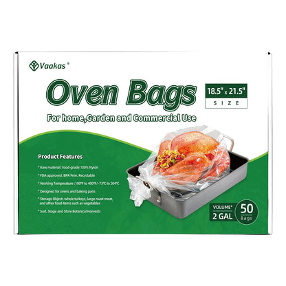 Turkey Oven Bags- Multi-Purpose Oven Bags for Cooking Baking Roasting & Harvesting- Smell Proof Oven Cooking Bags Safe for Cooking Meats Fish & Vegetables - Clear-18.5" x 21.5” -50 Pack