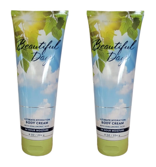 Bath and Body Works Gift Set of of 2 - 8 oz Body Cream - (Beautiful Day) Multicolor