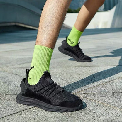 Men's Flyknit Sports Shoes - Trendy Thick Sole Sneakers