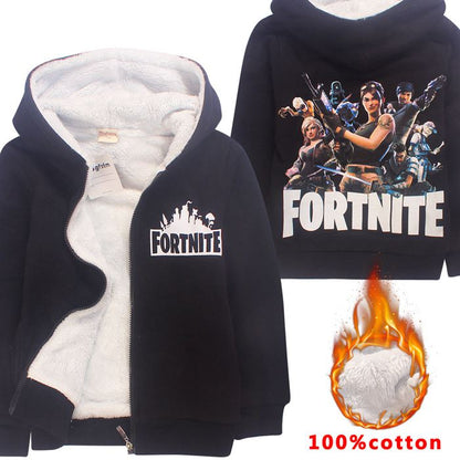 Boys' Double-Layer Fleece Jacket for Winter